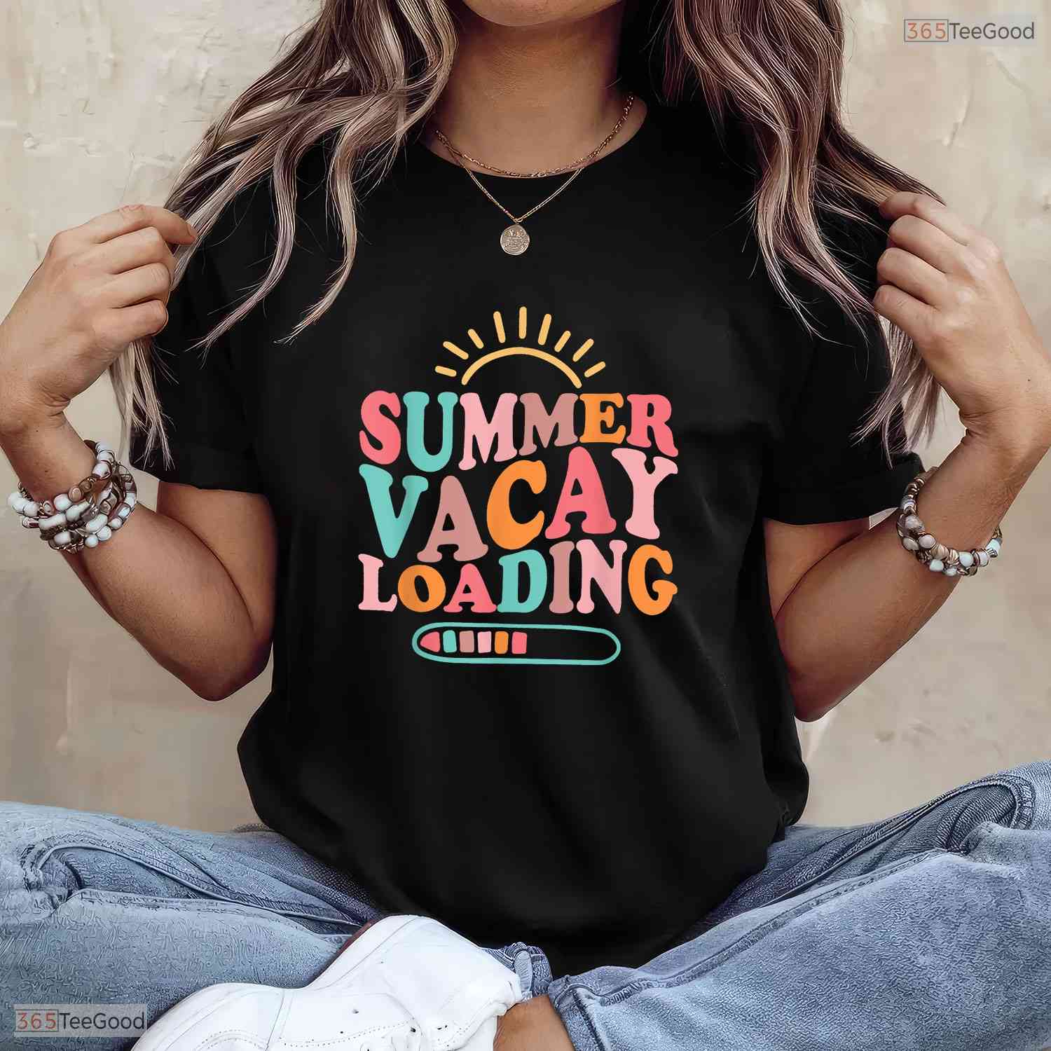 Groovy Summer Vacay Loading T-Shirt- Teacher Last Day May Birthday Shirt Gift