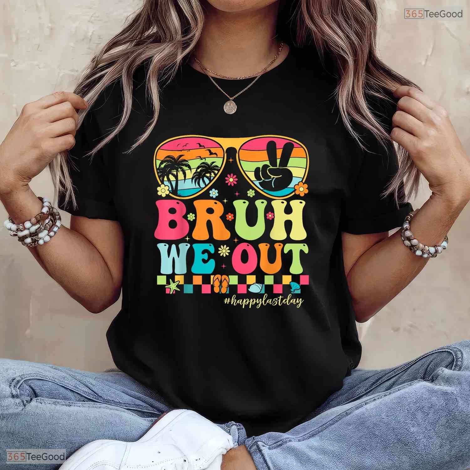 Funny Bruh We Out Teacher T-Shirt- Groovy Adult May Birthday Shirt Gift