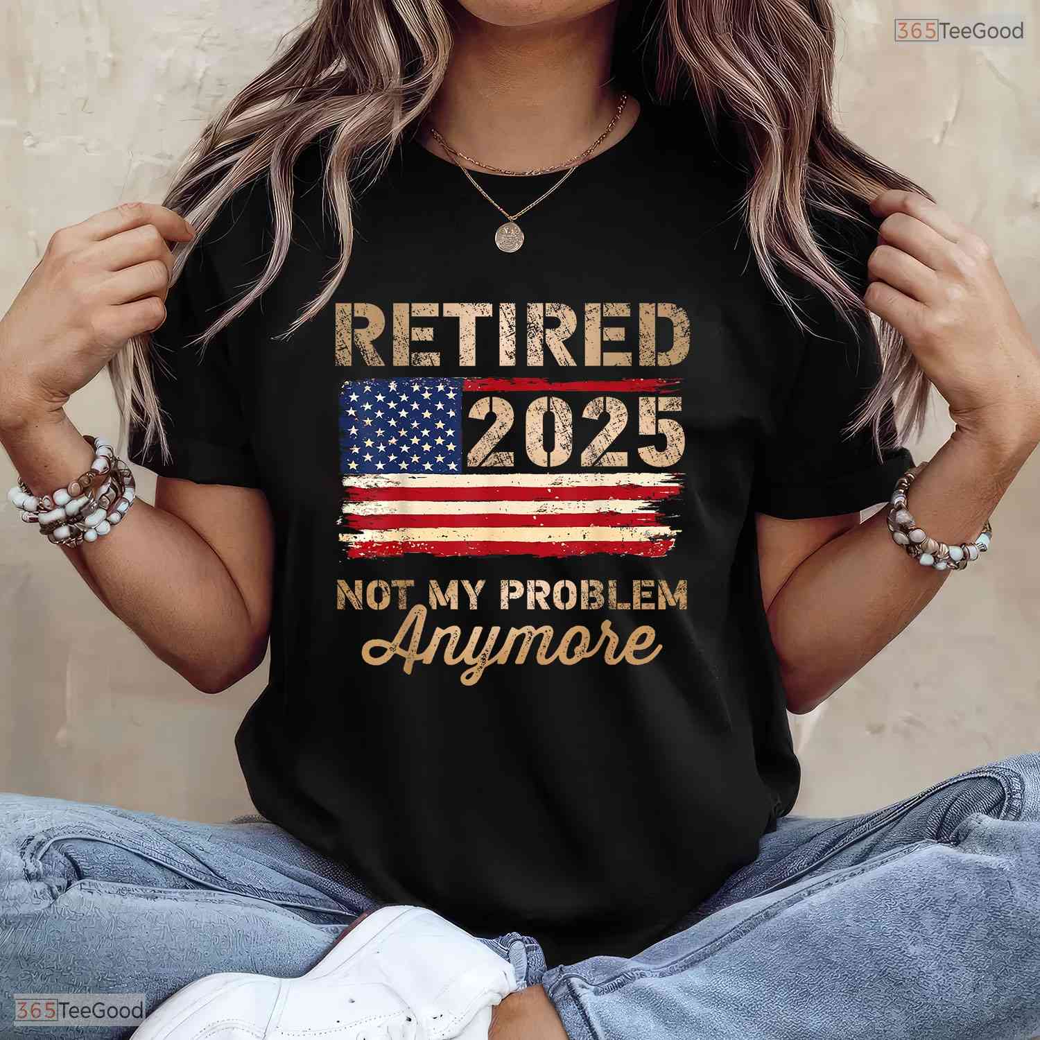 Not My Problem Anymore US Flag Retired T-Shirt- May Birthday Shirt Gift