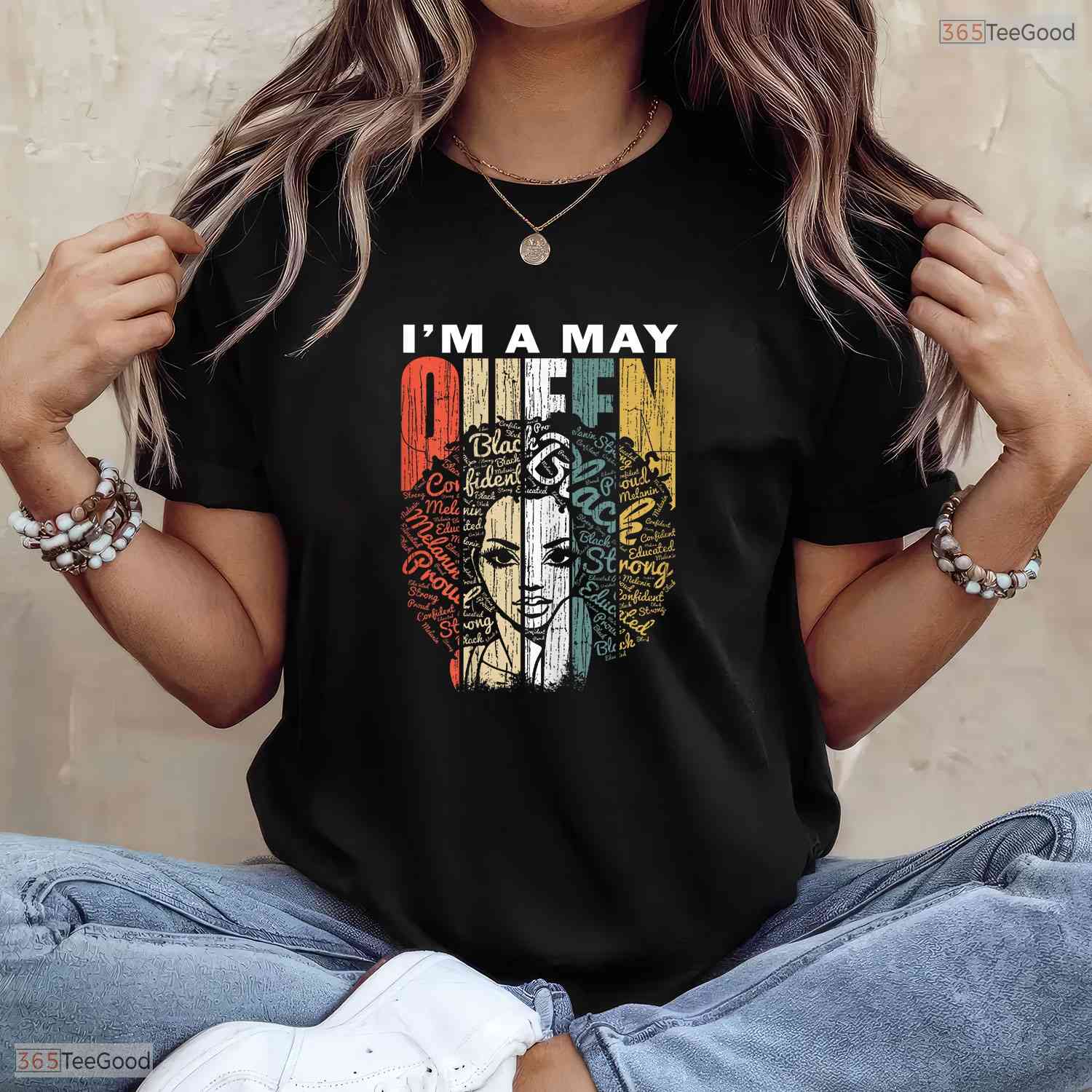 Women Queens Are Born In May T-Shirt- Unique May Birthday Celebration Apparel