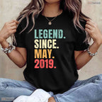 Retro Legend Since May 2019 T-Shirt- Unique May Birthday Celebration Apparel