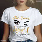 Cute Eyelashes Born On May 1st T-Shirt- Unique May Birthday Celebration Shirt