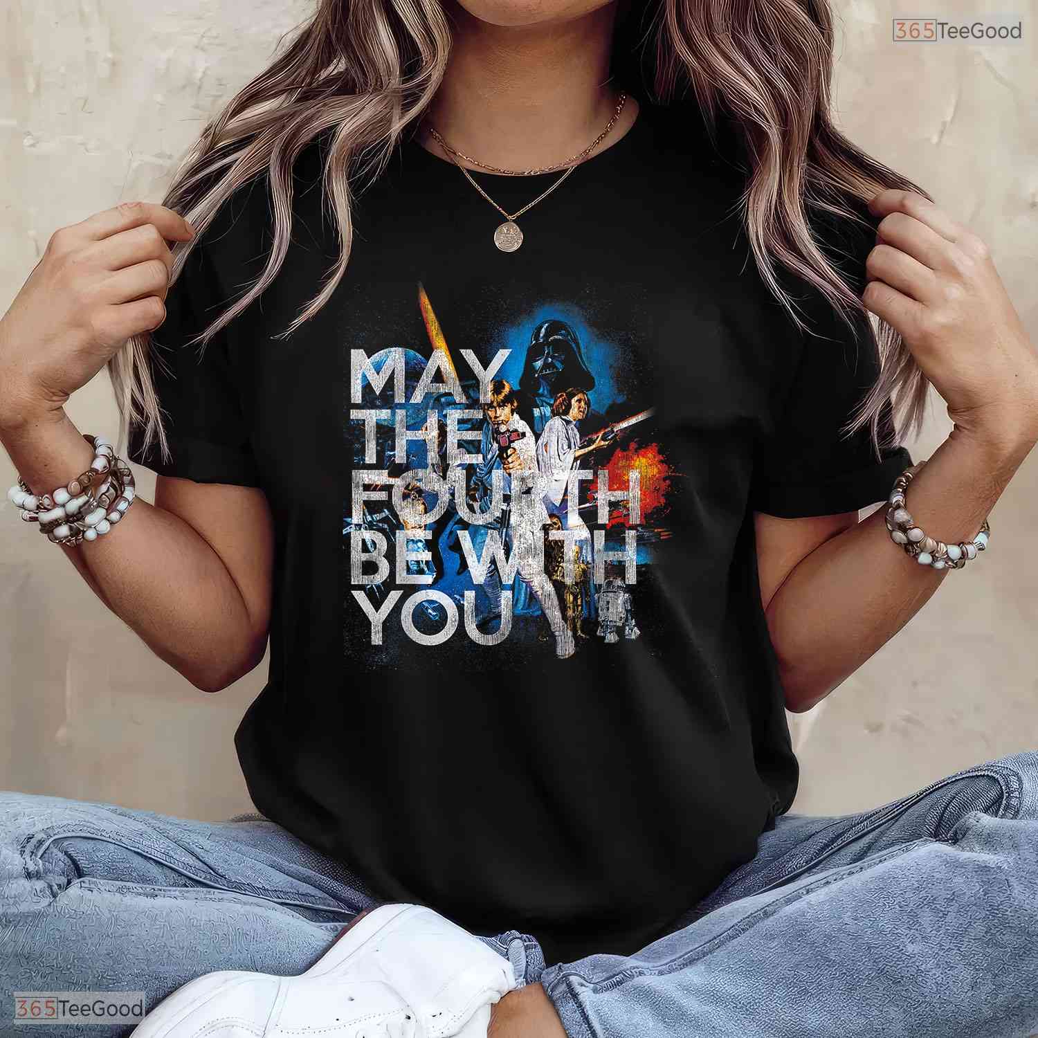 Vintage May The Fourth Be With You Sci Fi Movie May Birthday T-Shirt Idea