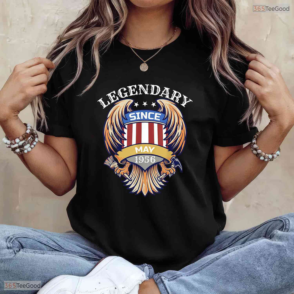 Patriotic Legendary Since May 1956 T-Shirt- Awesome May Birthday Shirt Gift