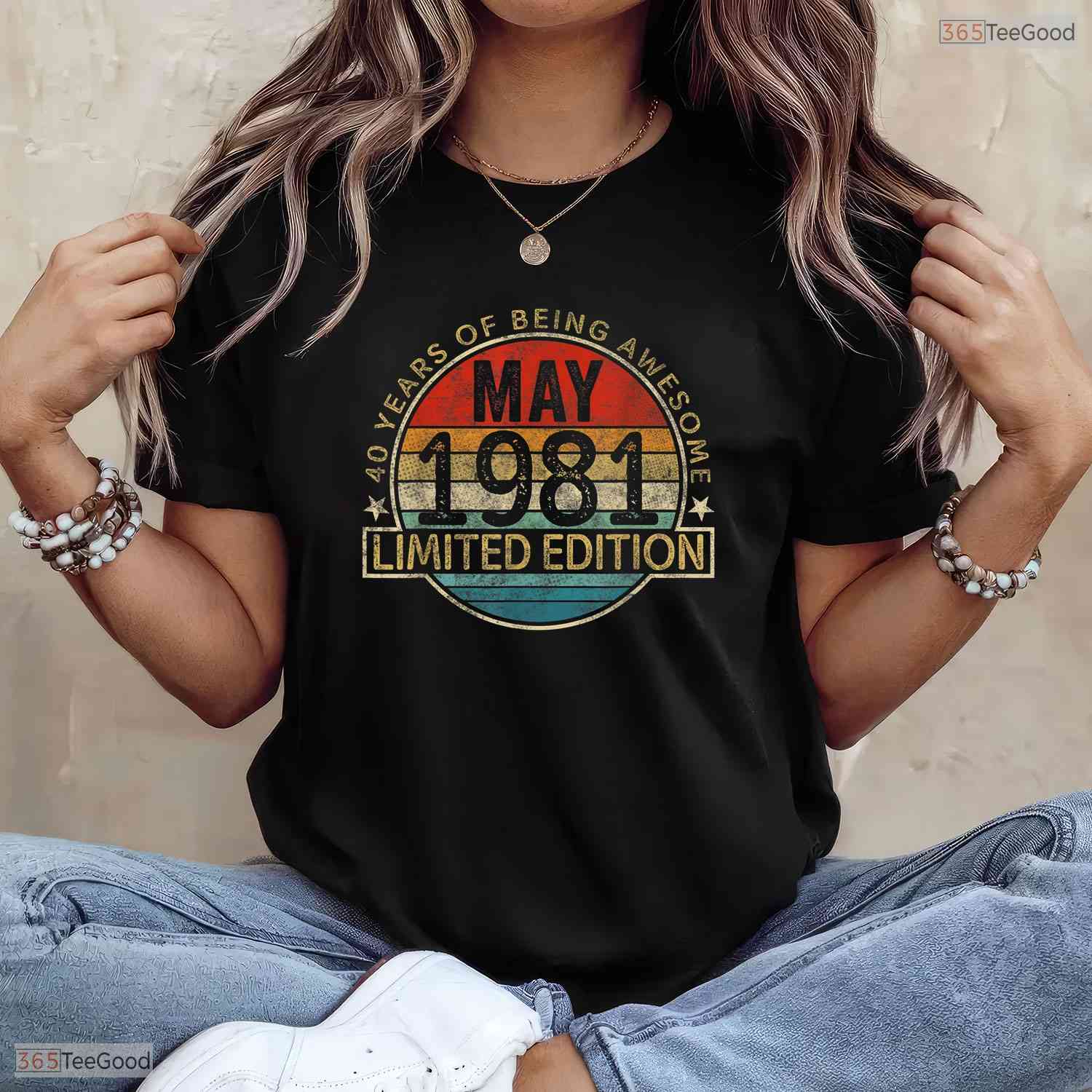 Vintage May 1981 Limited Edition T-Shirt- Awesome 45th May Birthday Shirt