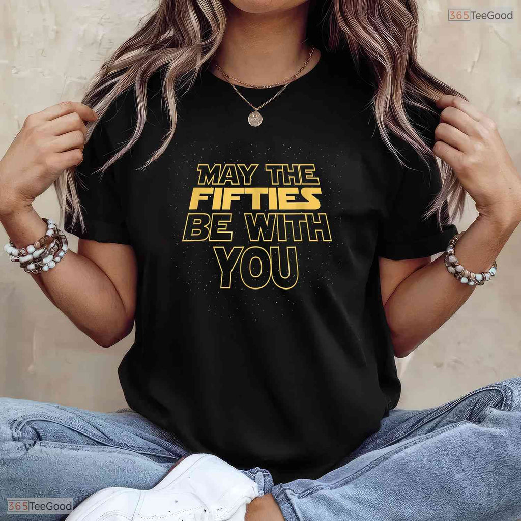 May The Fifties Be With You Vintage T-Shirt- Awesome 50th May Birthday Shirt