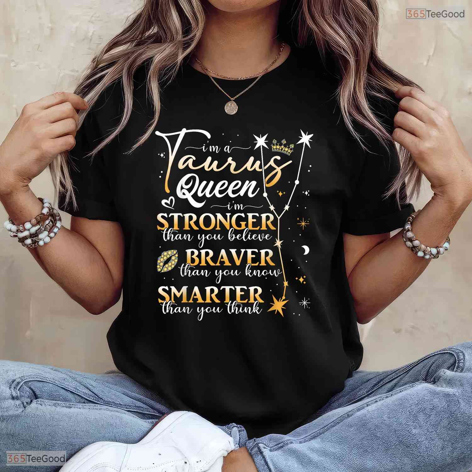 Taurus Queen Zodiac Sign Horoscope T-Shirt- Unique May Birthday Shirt Gift
