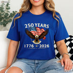 250th Anniversary USA Patriotic Eagle Valentine T-Shirt- Bass Fishing Gifts