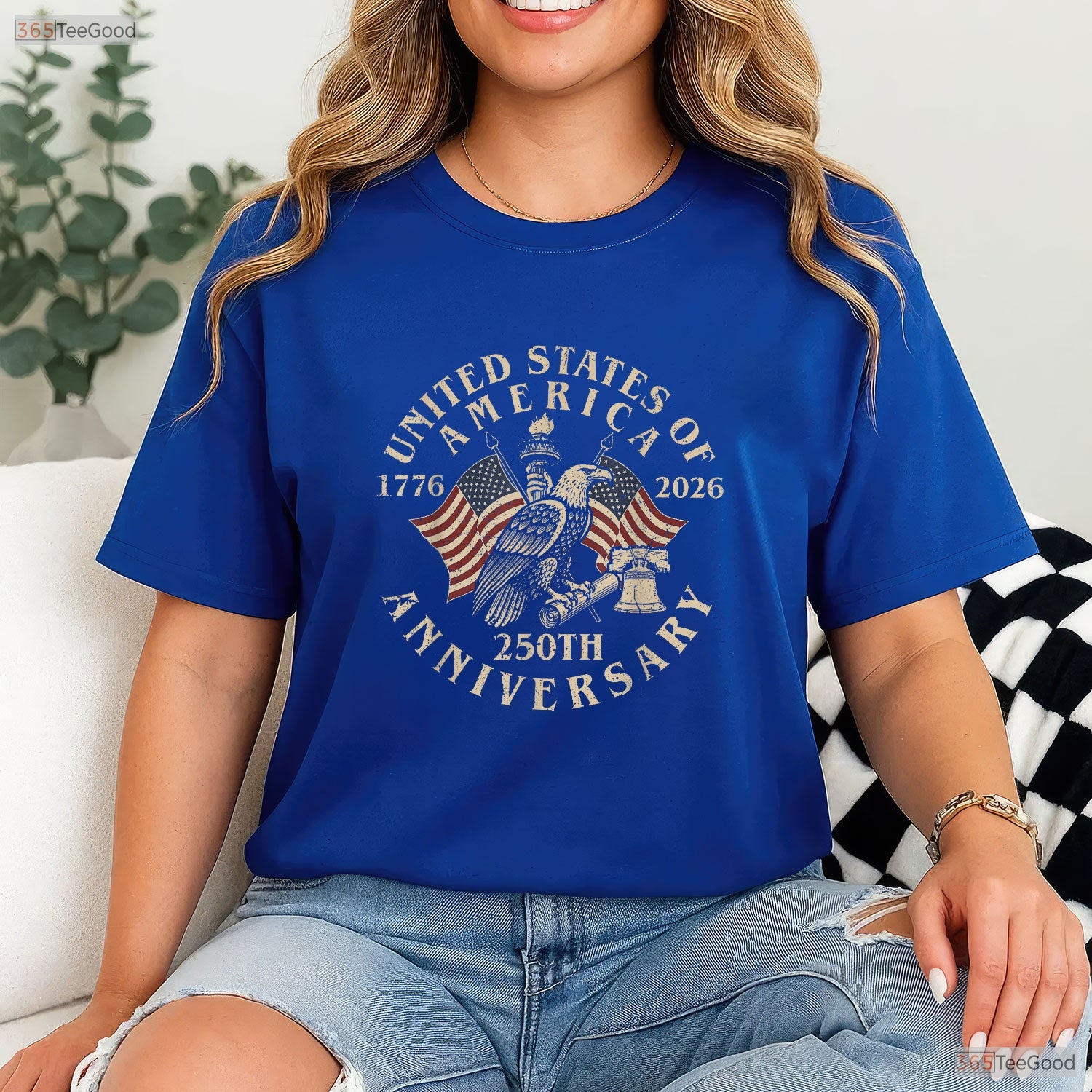 Vintage USA 250th Anniversary Patriotic Valentine T-Shirt Fly Fishing Gifts