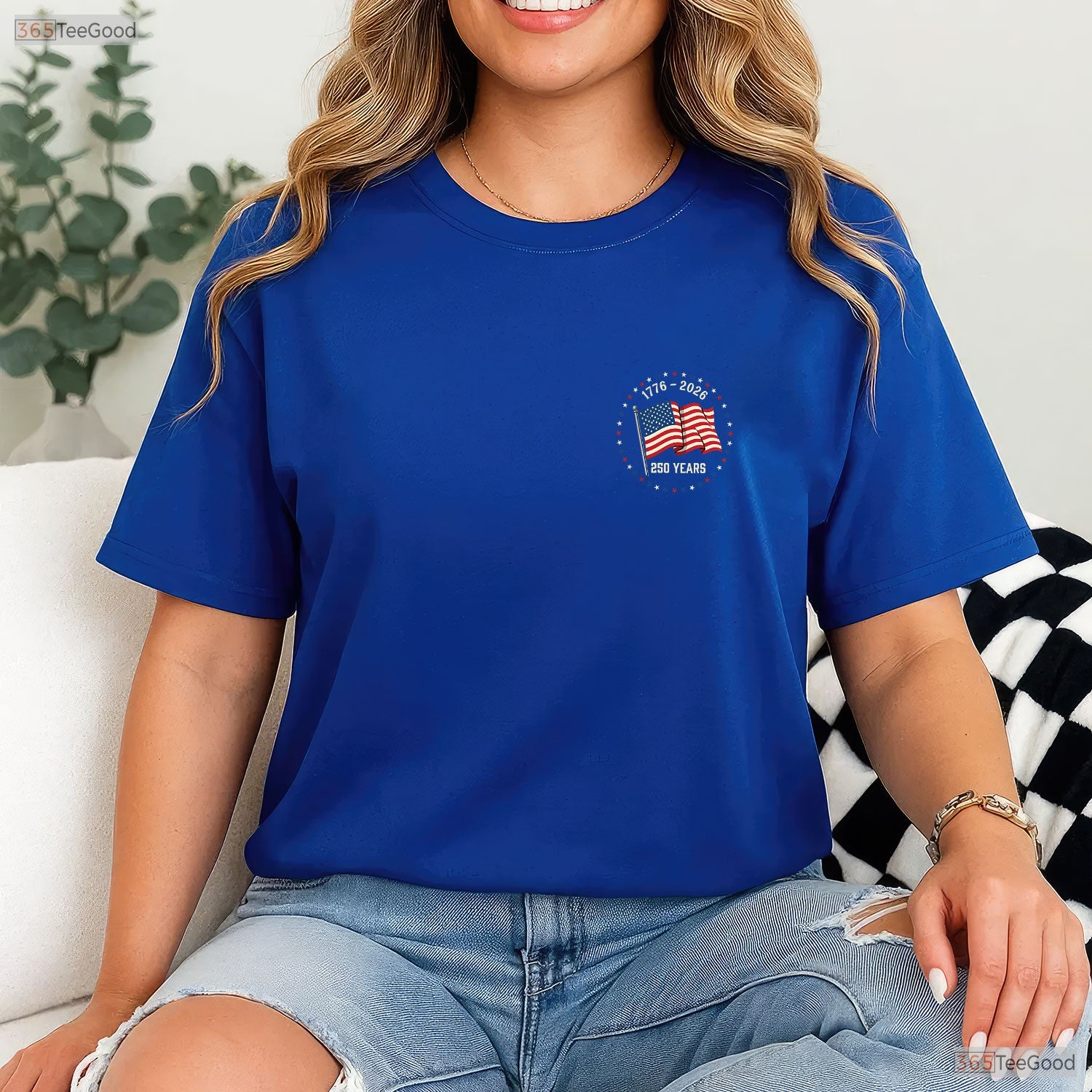 July 4th 250th Anniversary Front Back Valentine T-Shirt Catfish Fishing Men
