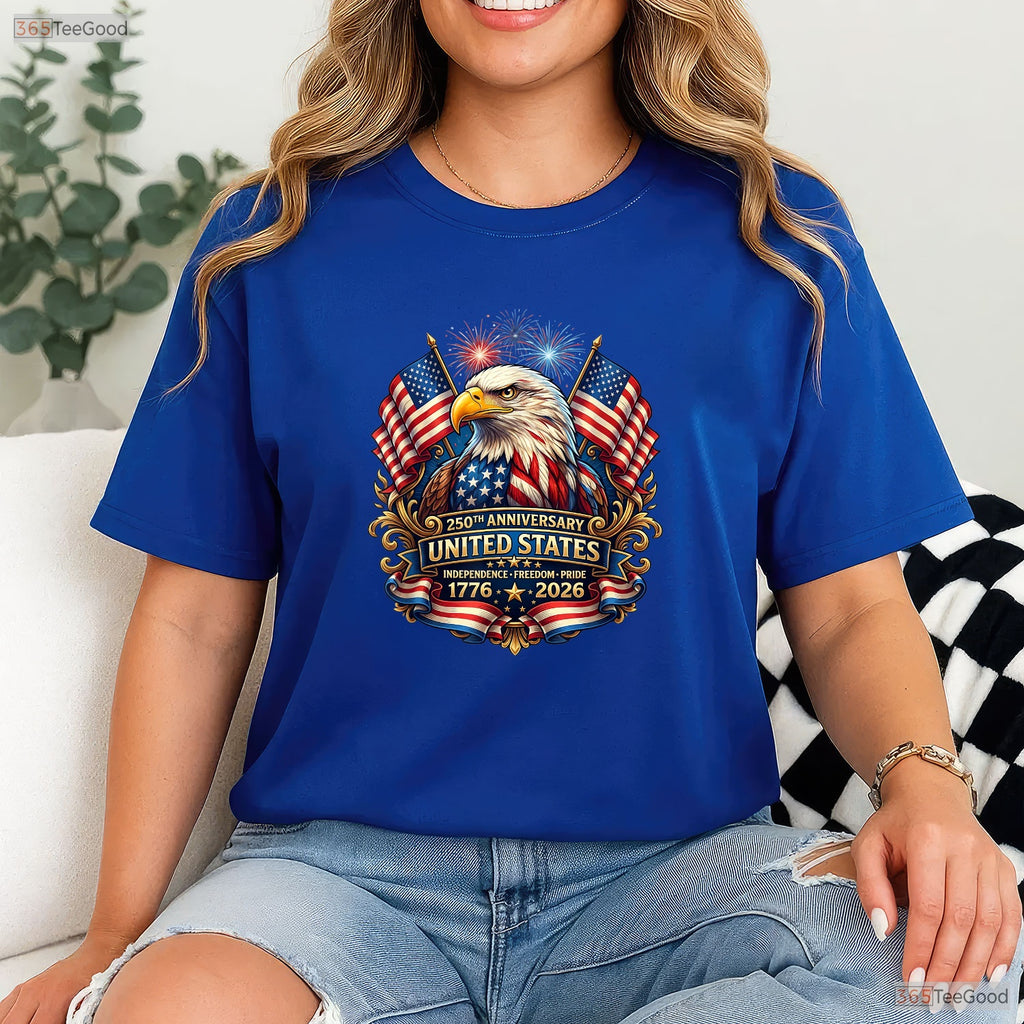 USA 250th Anniversary Independence Patriotic Valentine T-Shirt Bass Fishing