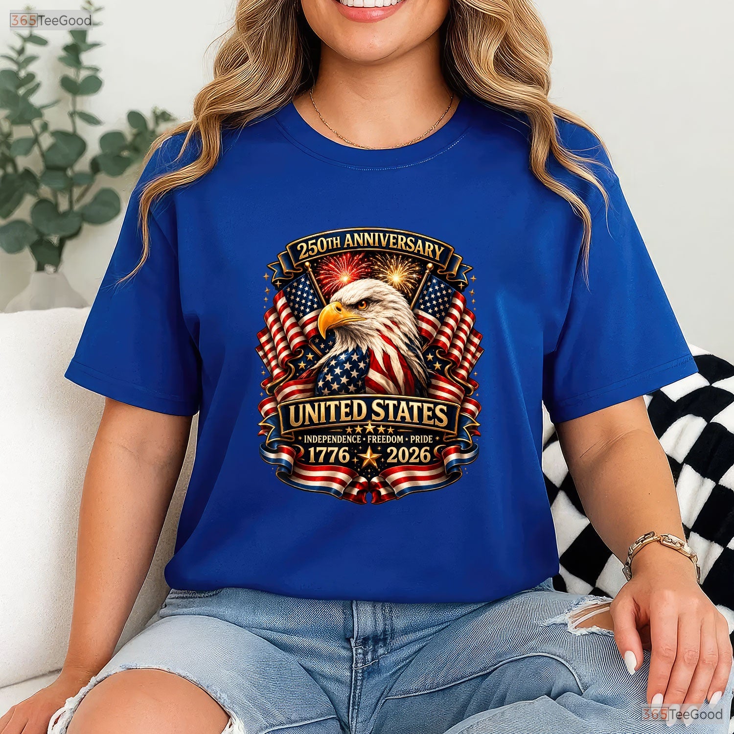 250th USA Patriotic Eagle 4th of July Valentine T-Shirt For Ice Fishing Mens