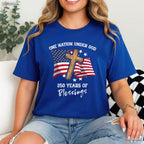 One Nation Under God 250 Years USA Valentine Shirt Surf Fishing Apparel Men