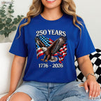 250 Years US Flag 4th of July Valentine T-Shirt Bass Fishing Gifts For Men