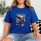 USA 250th Eagle Clydesdale Valentine T-Shirt Trout Fishing Shirts For Men