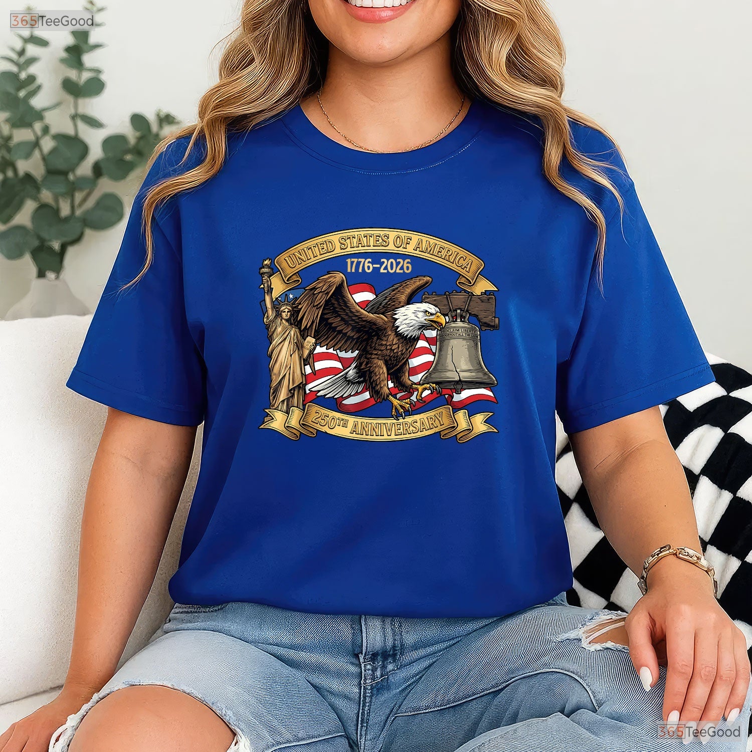 250th American Flag Patriotic Valentine T-Shirt- Saltwater Fishing Clothing