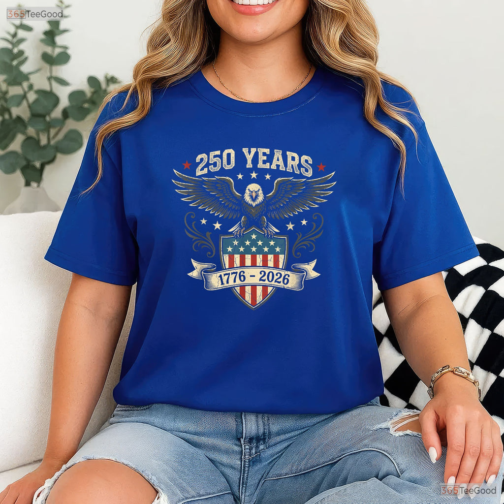 250 Years America Independence Valentine T-Shirt- Deep Sea Fishing Shirts