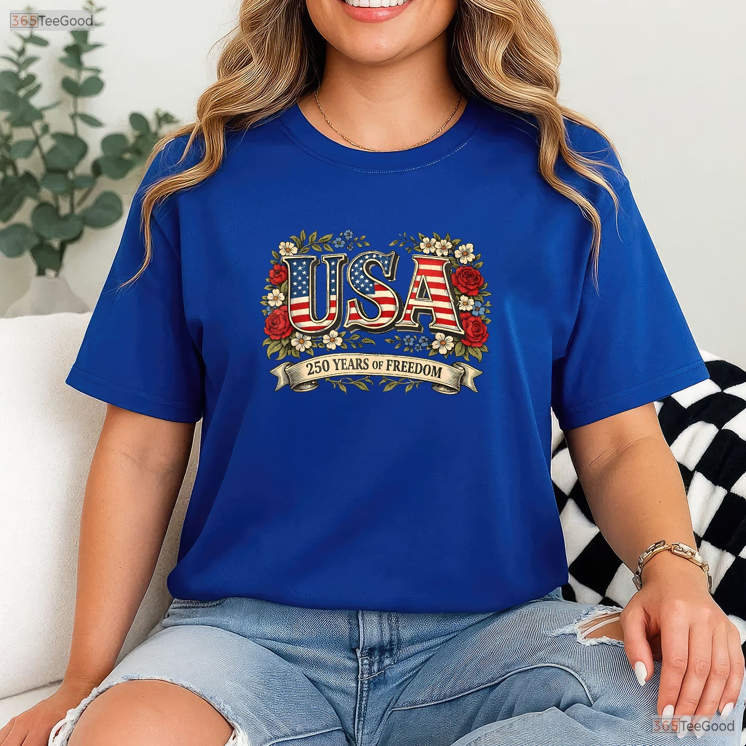 USA 250 Years Freedom Rose Vintage Valentine T-Shirt Crappie Fishing Shirts