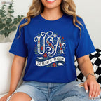 Patriotic 250th Anniversary USA Valentine Shirt For Women Saltwater Fishing