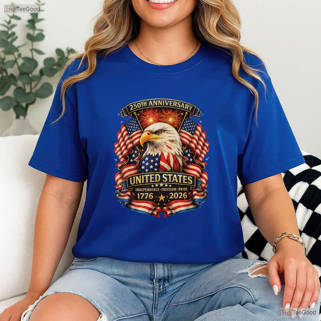 USA Independence 250th Patriotic Eagle Valentine T-Shirt Catfish Fishing Gear Men