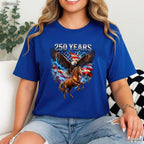 USA 250th Anniversary Eagle Clydesdale Valentine T-Shirt Muskie Fishing Apparel