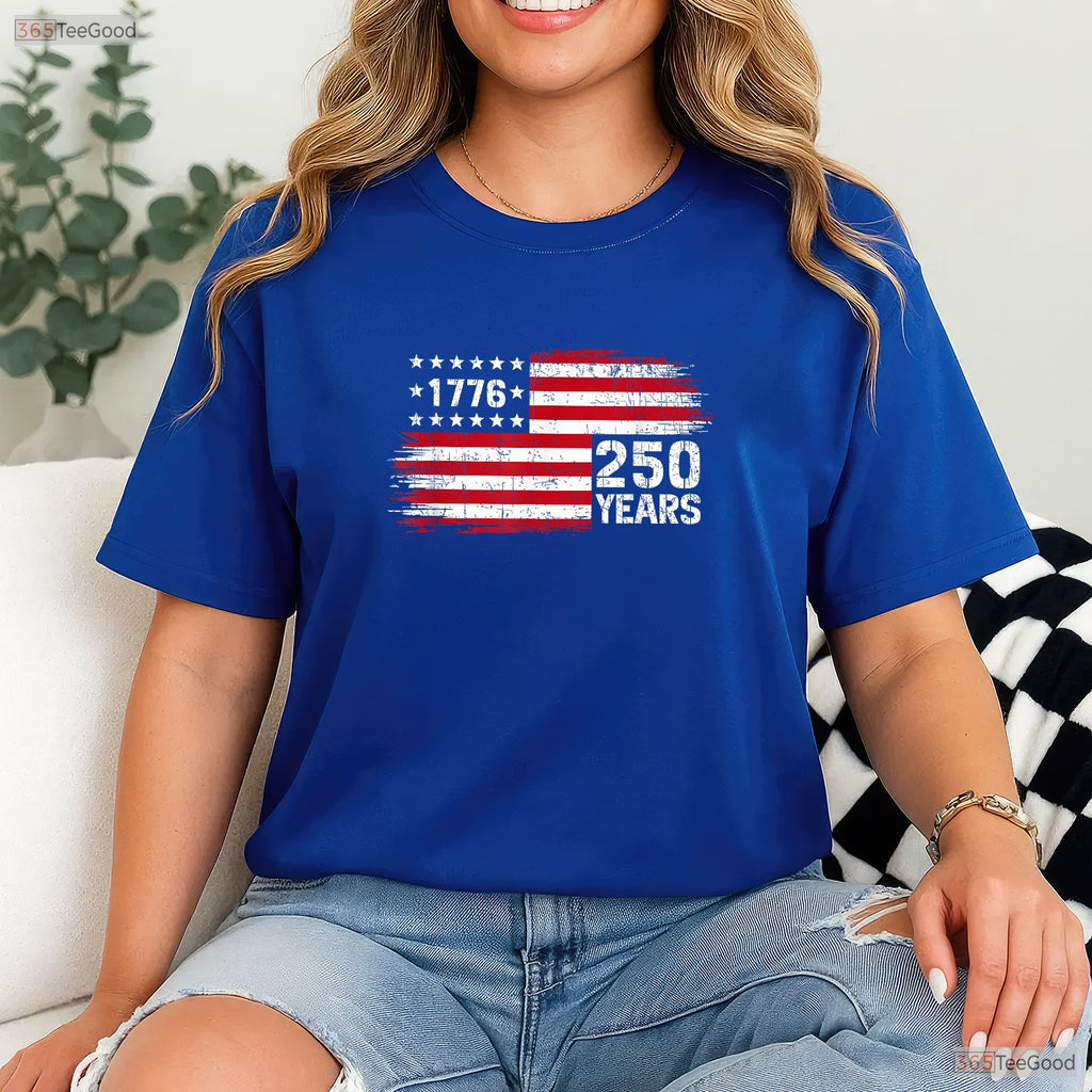 250 Years Vintage 1776 Anniversary Valentine T-Shirt Bass Fishing Tackle Men