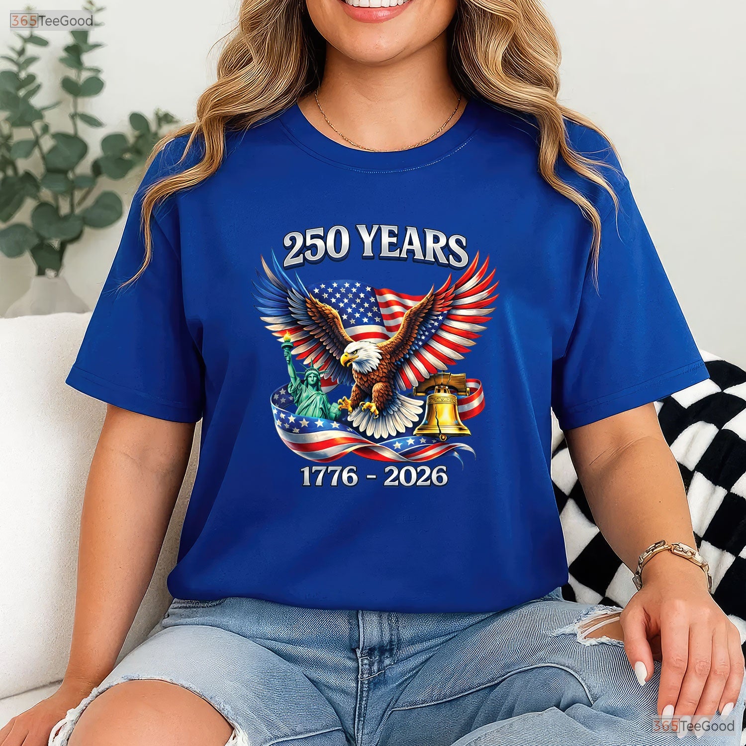 250 Years America Independence Freedom Valentine T-Shirt River Fishing Wear