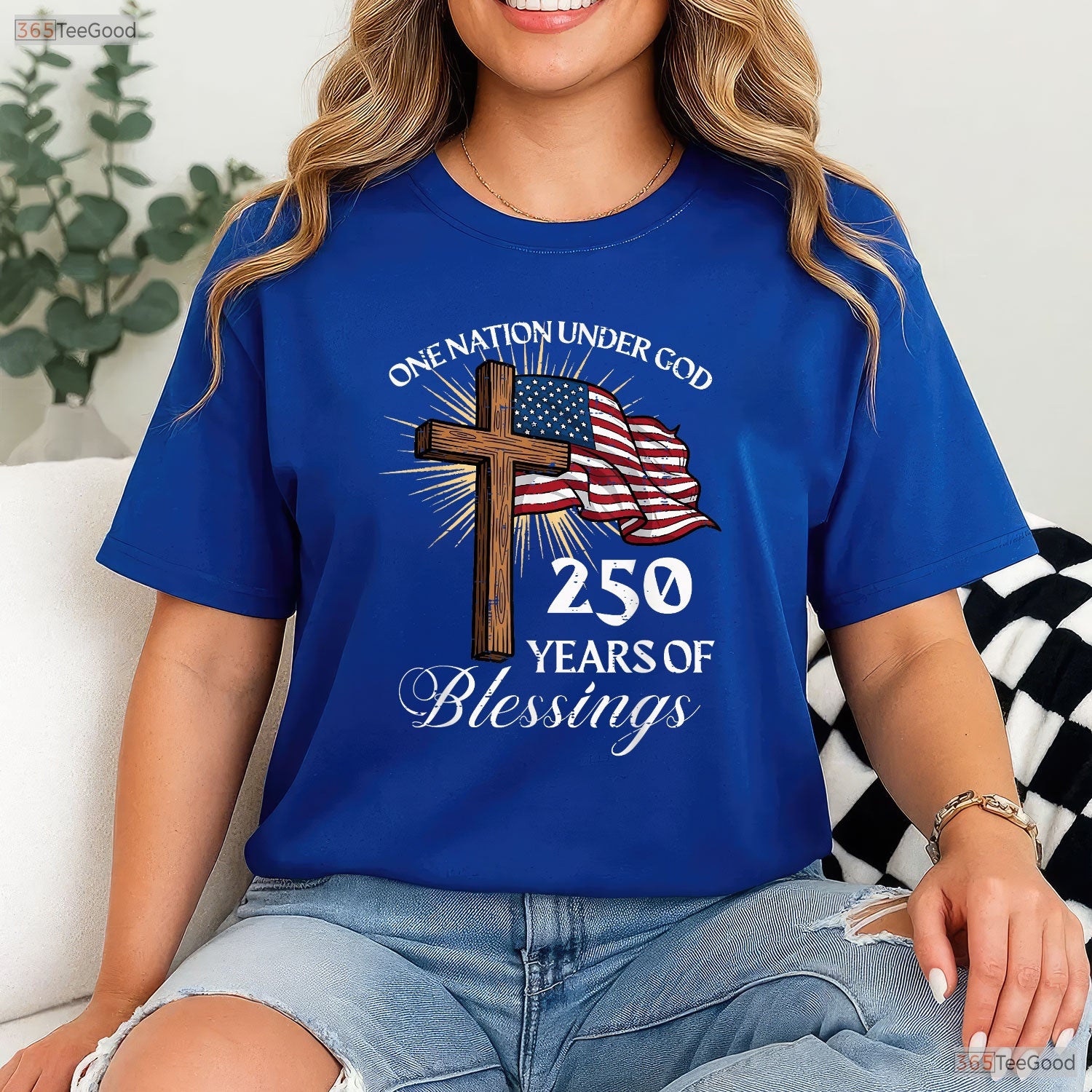 One Nation Under God 250 Years USA Valentine T-Shirt- Carp Fishing Outfits