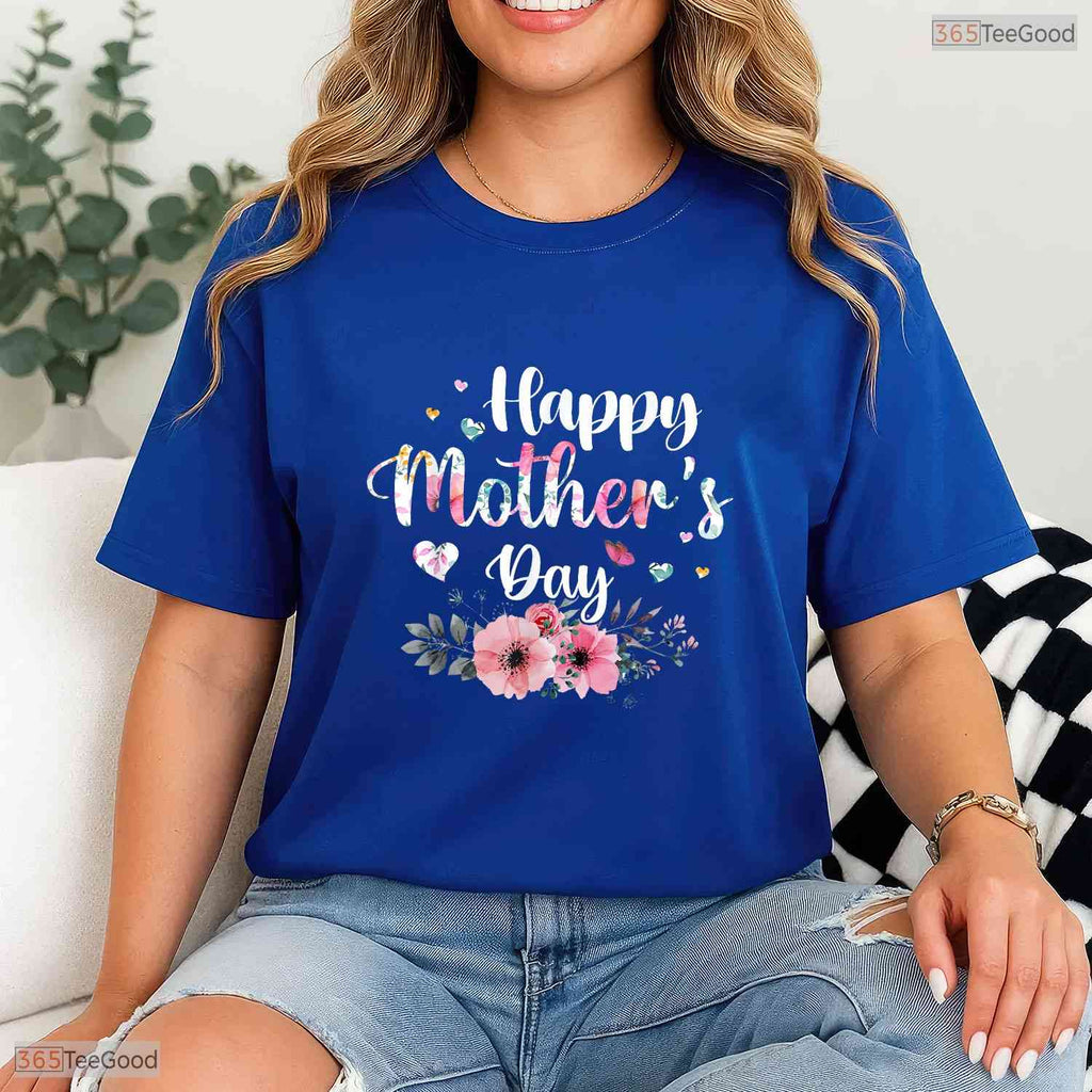 Cute Floral Mom Grandma Happy Mothers Day 2026 Shirt Best Gift T-Shirt For Her