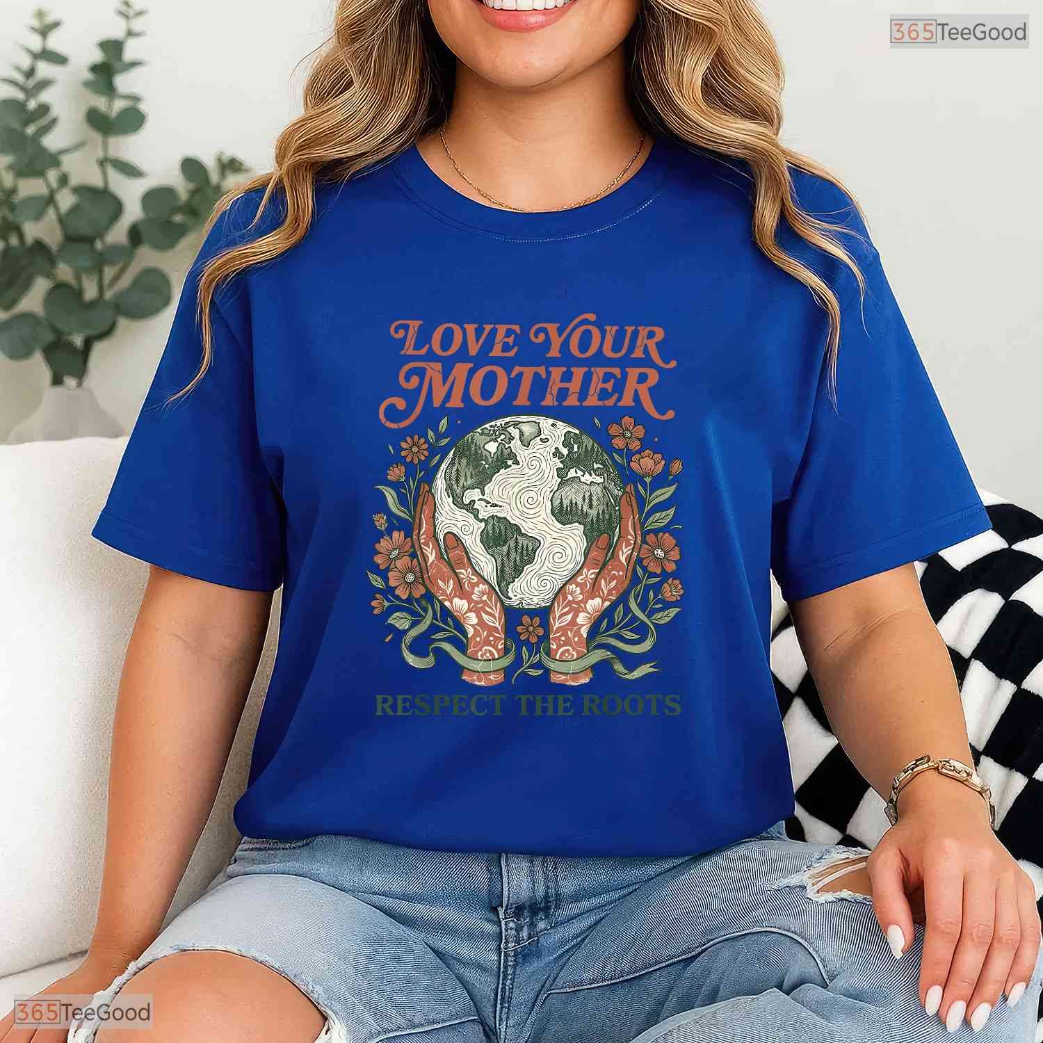 Love Your Mother Respect Roots Earth Day Nature Lover Mothers Day T-Shirt Gift