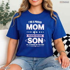 Proud Mom Gift From Son Funny Mothers Day Boy Mom T-Shirt Present For Women