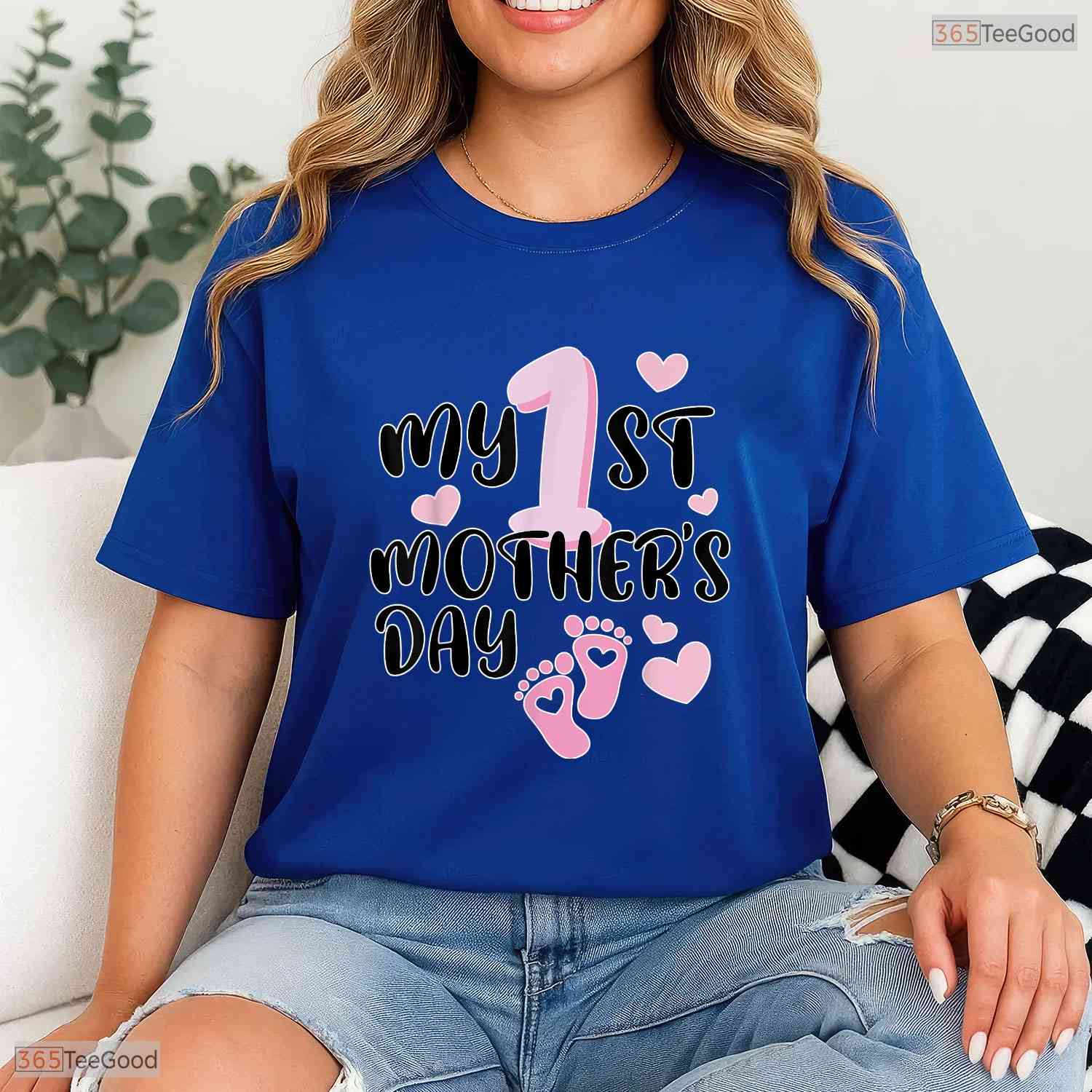 My First Mothers Day Funny Graphic Best Gift Idea For 1st Mom Womens T-Shirt