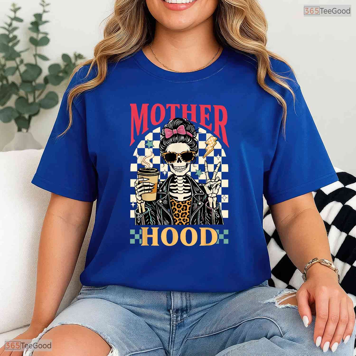 Tired Mom Life Skeleton Funny Motherhood Spooky Mothers Day T-Shirt For Her
