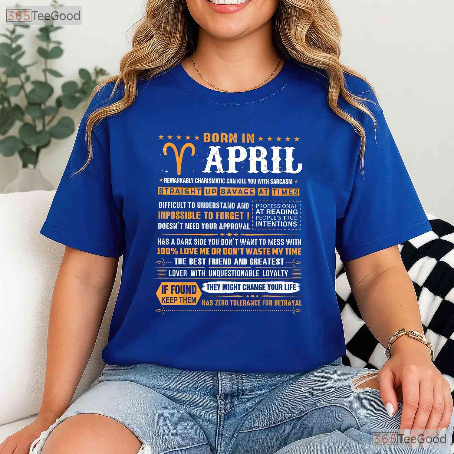 Aries Zodiac April Birthday T-Shirt - Born In April Tee - Astrology Gift For Men Women