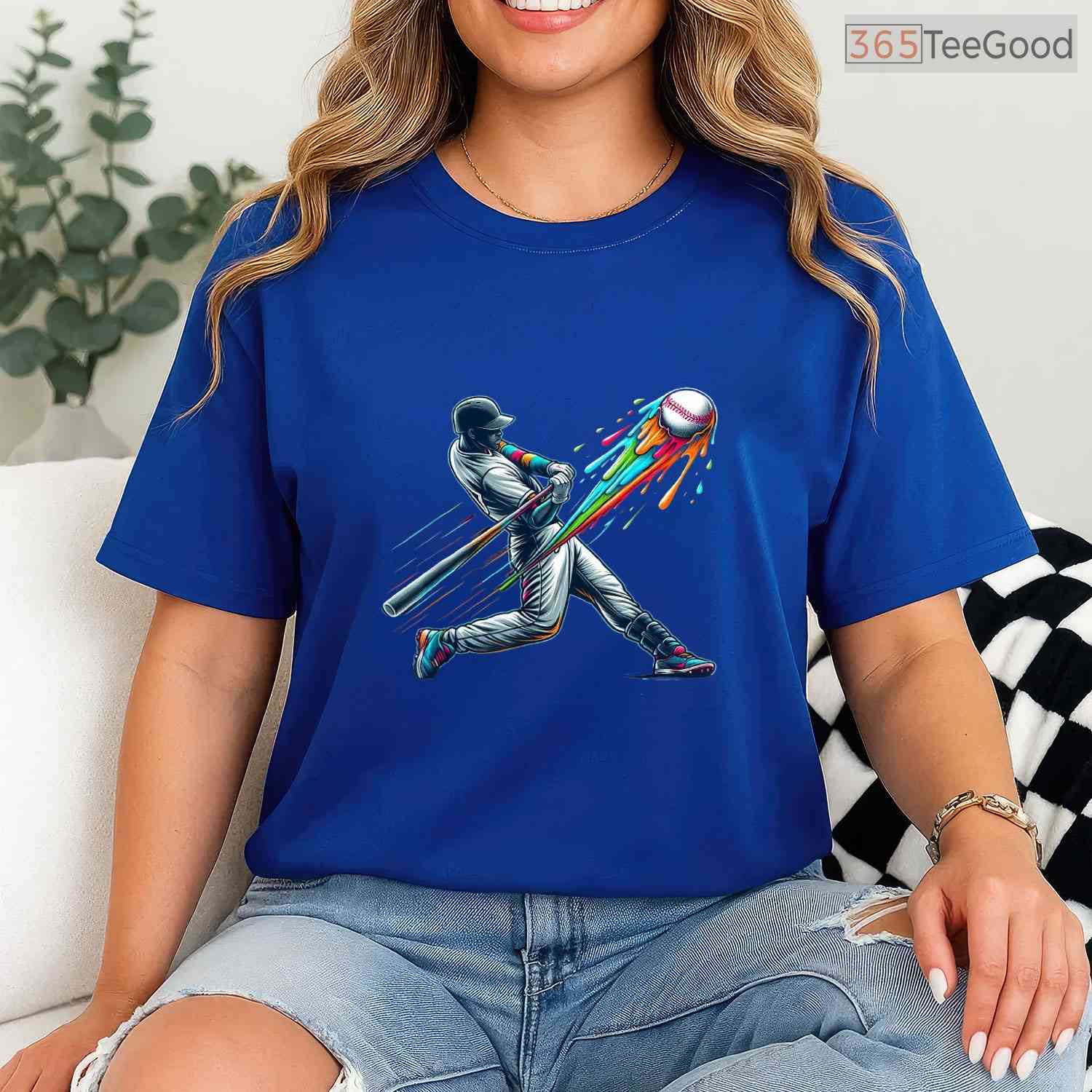 Cool Baseball Player Drip T-Shirt Youth Boys Melting Graphic Sports Apparel