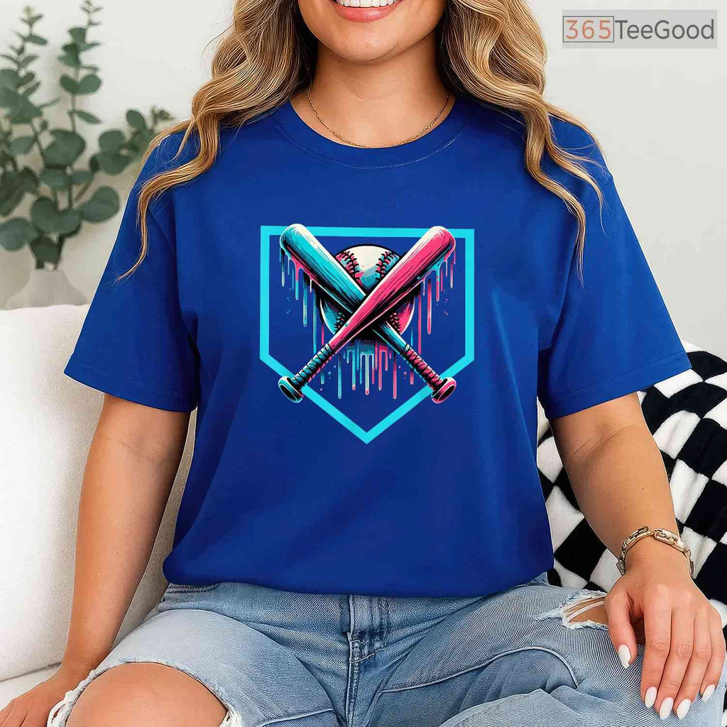 Cool Drip Boys Baseball Bat T-Shirt Youth Sports Graphic Tee For Player Gift