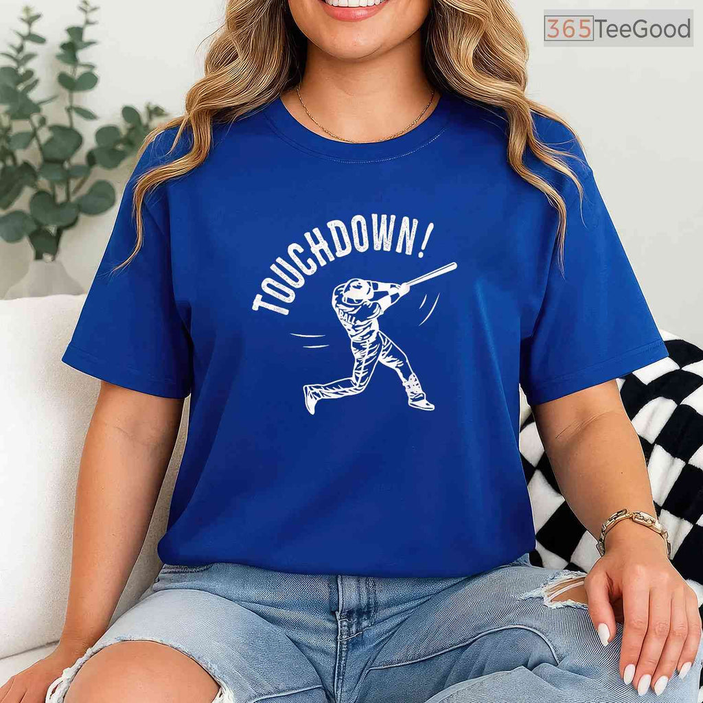 Touchdown Baseball Funny T-Shirt Sports Confusion Humor Mashup Novelty Gift