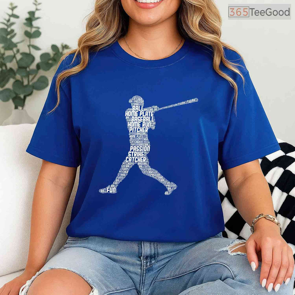 Baseball Player Men Children Boys T-Shirt Cool Sports Graphic Game Day Gift