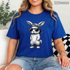 Bunny Face With Sunglasses Cap Easter Day T-Shirt Cool Boys Kids Holiday Shirt