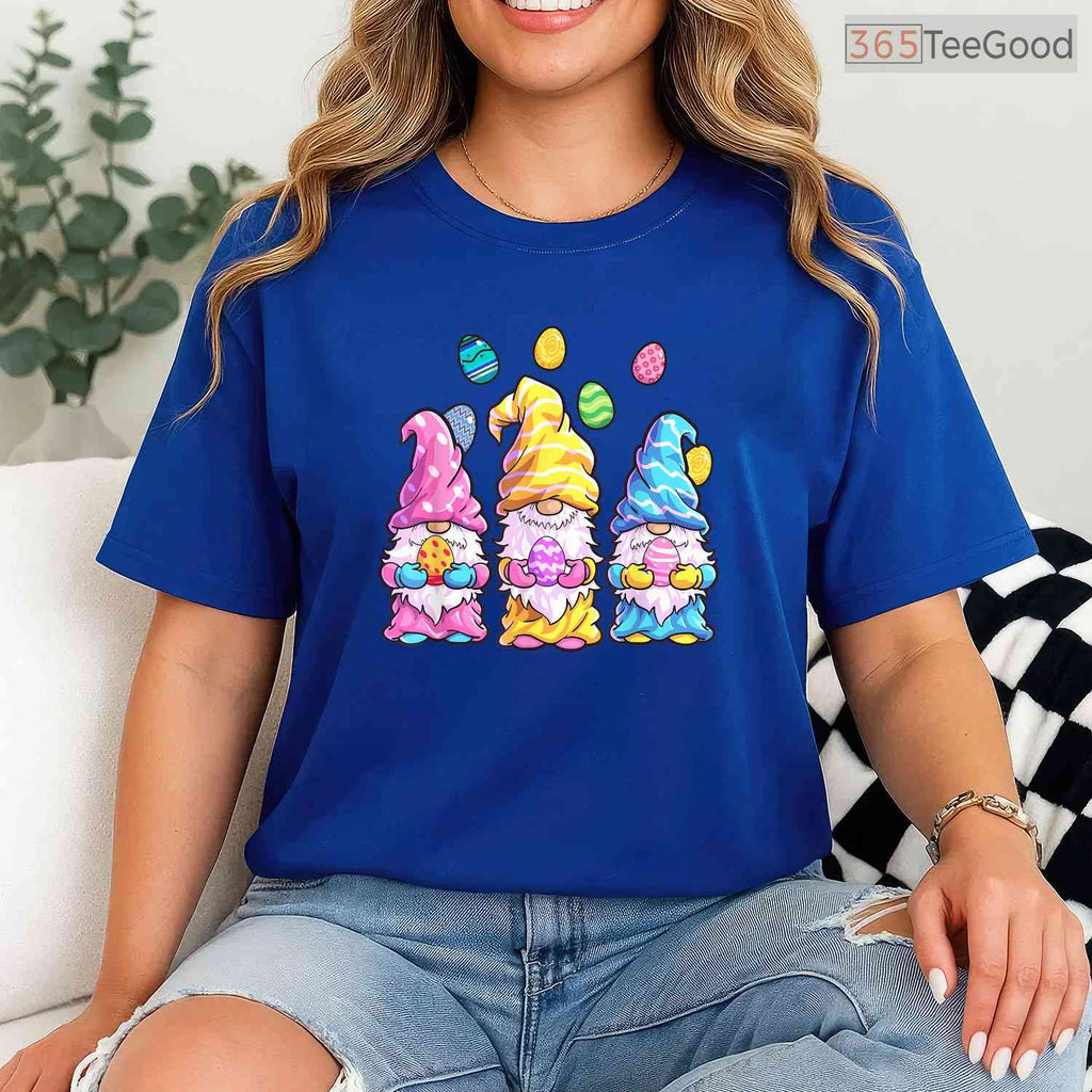Gnome Easter Shirt Women Easter Outfit T-Shirt Cute Spring Garden Gnome Tee