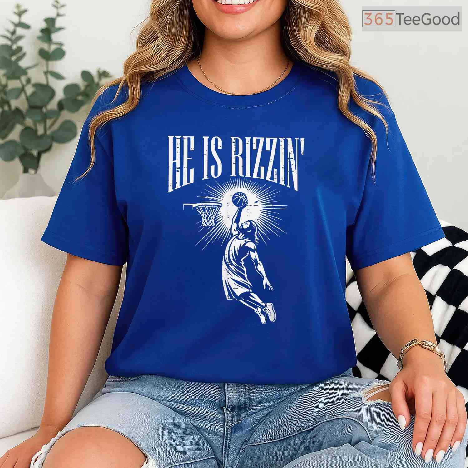 Easter He Is Rizzin Christian Religious T-Shirt Boys Kids Men Teen Meme Shirt