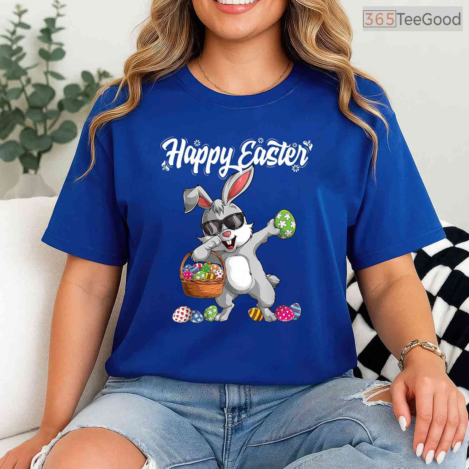 Dabbing Rabbit Easter Day Eggs Dab T-Shirt Boys Girls Kid Gift Funny Bunny Tee