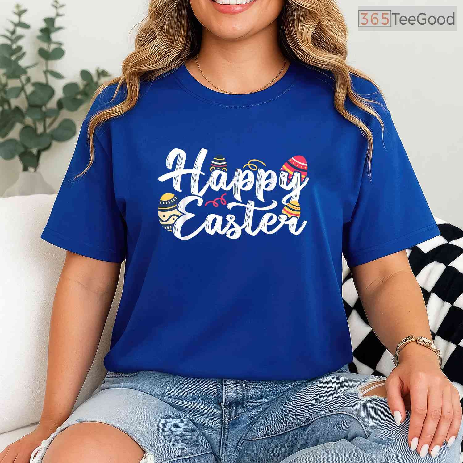 Happy Easter Bunny Egg Sayings T-Shirt Funny Typography Quotes Holiday Shirt