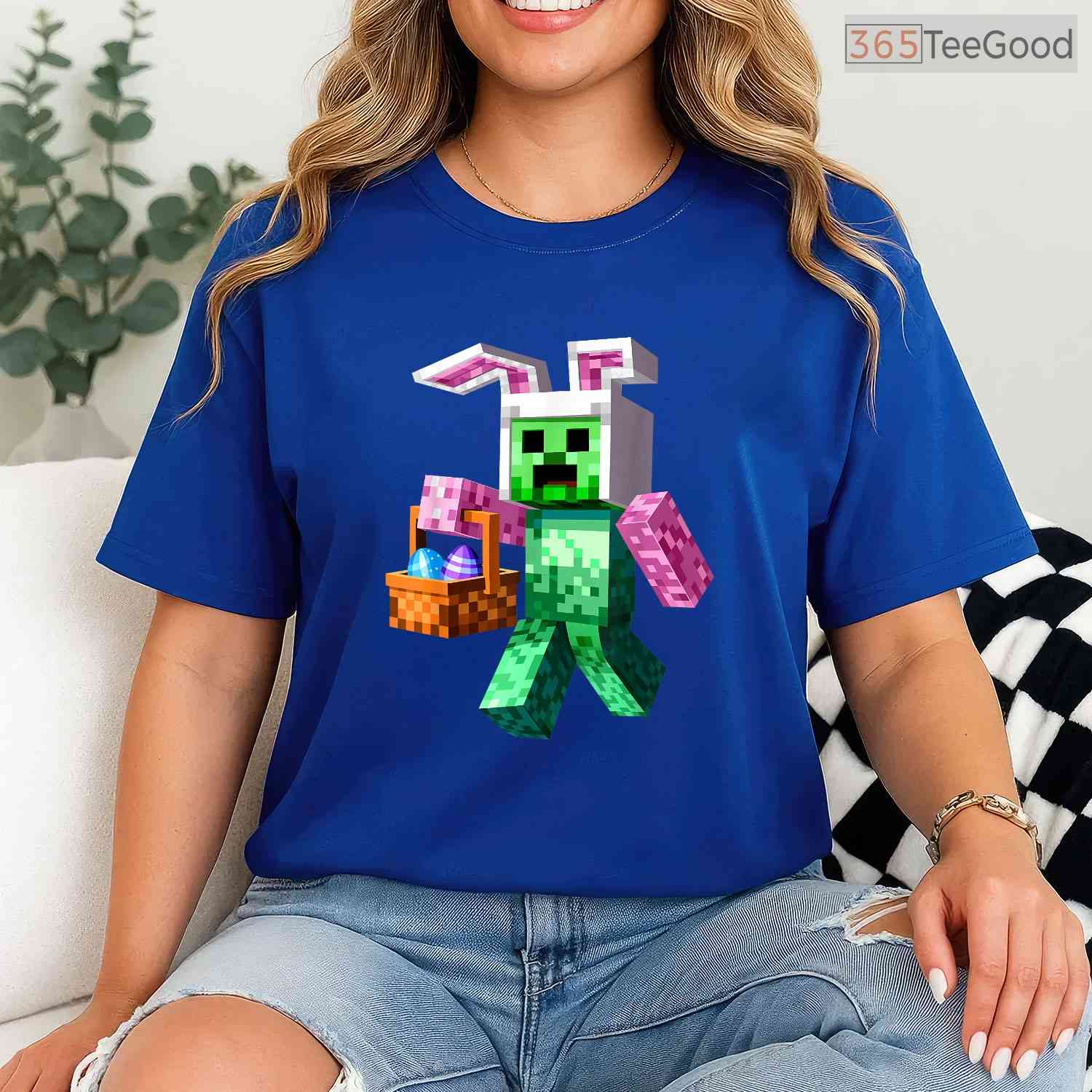 Easter Bunny Egg Pixel T-Shirt Happy Easter Day Retro Video Game Gamer Shirt