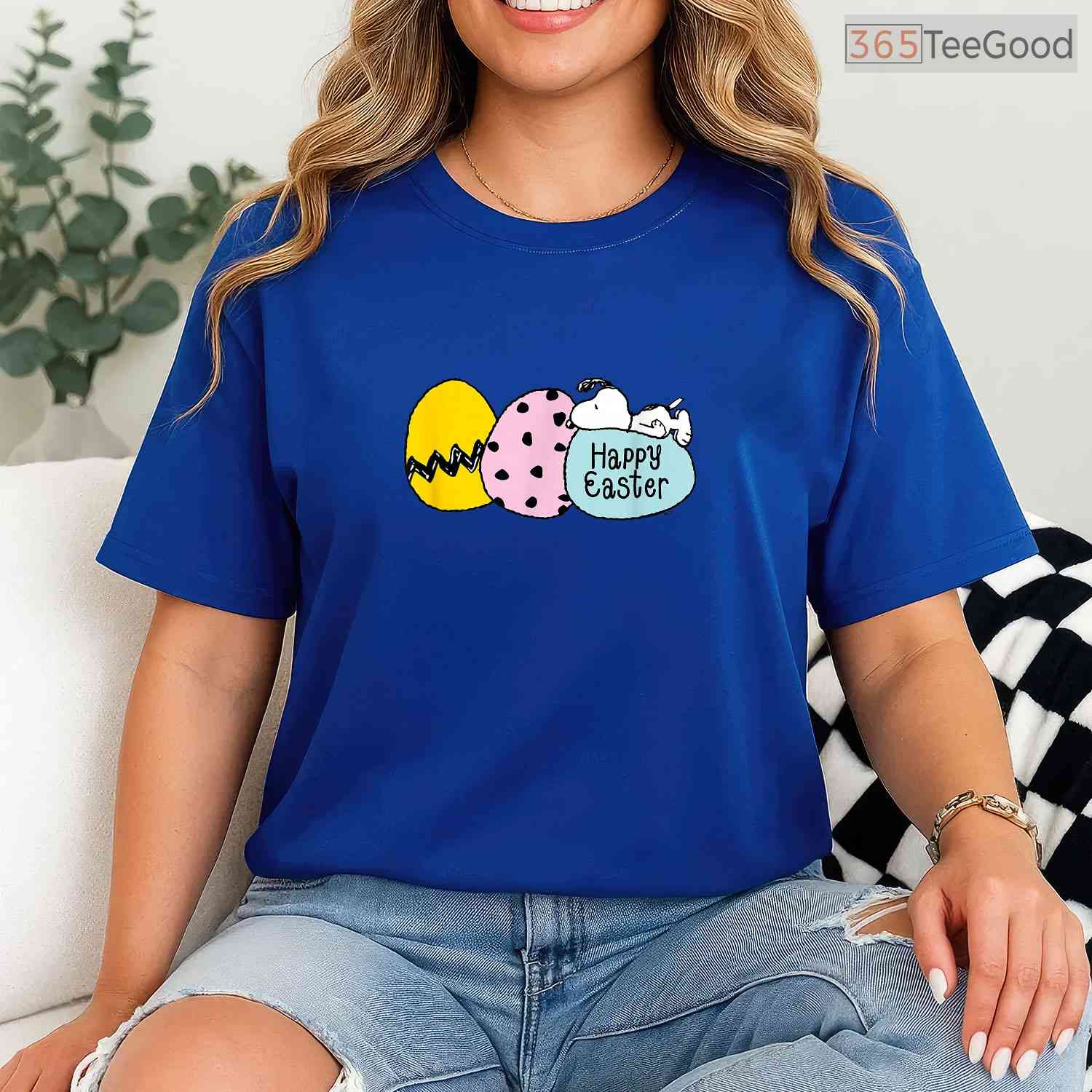 Peanuts Happy Easter Eggs T-Shirt Snoopy Charlie Brown Classic Cartoon Shirt