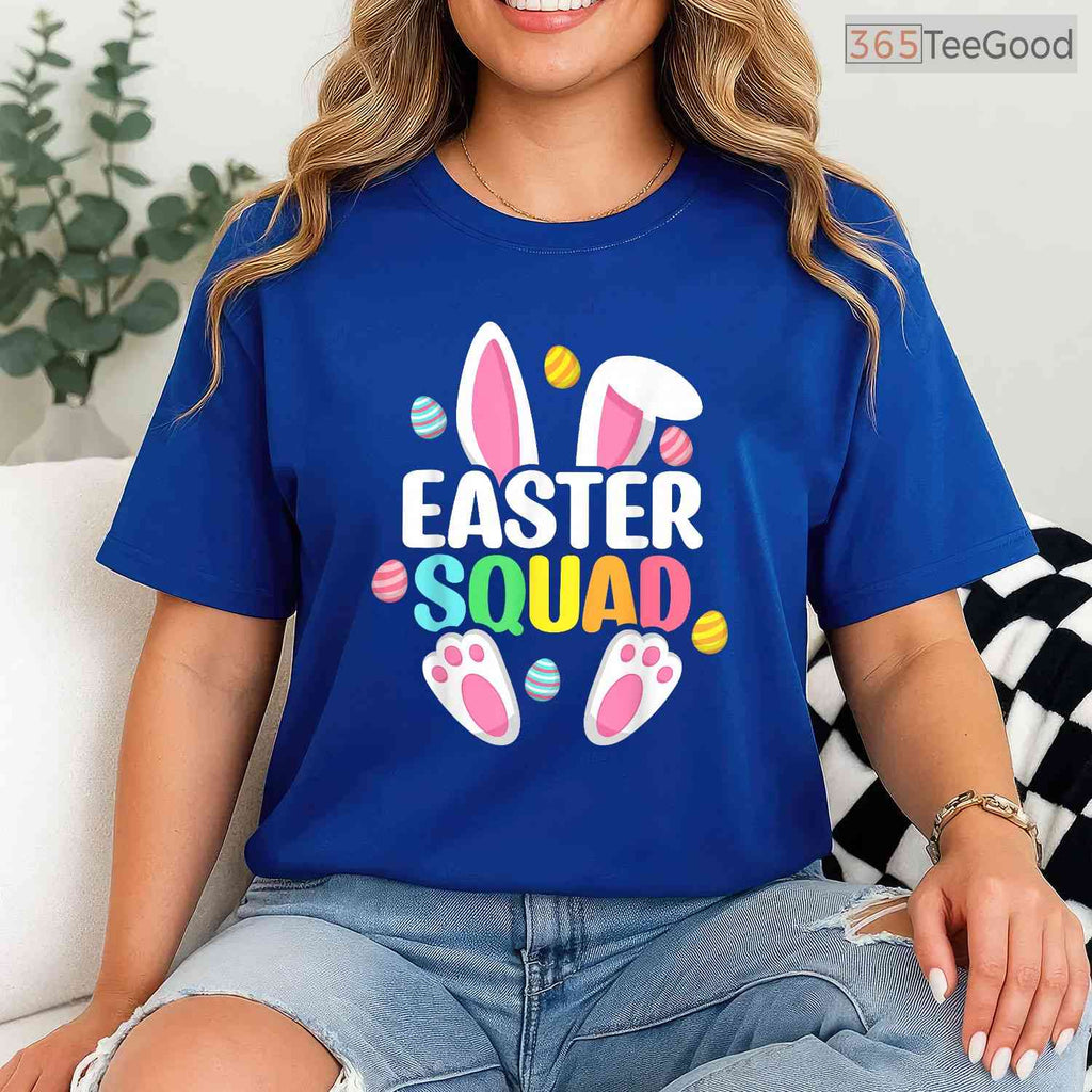 Easter Squad Family Matching T-Shirt Bunny Egg Hunt Group Team Holiday Shirt