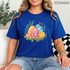 Easter Eggs Graphic T-Shirt Colorful Pattern Happy Holiday Spring Vibe Shirt