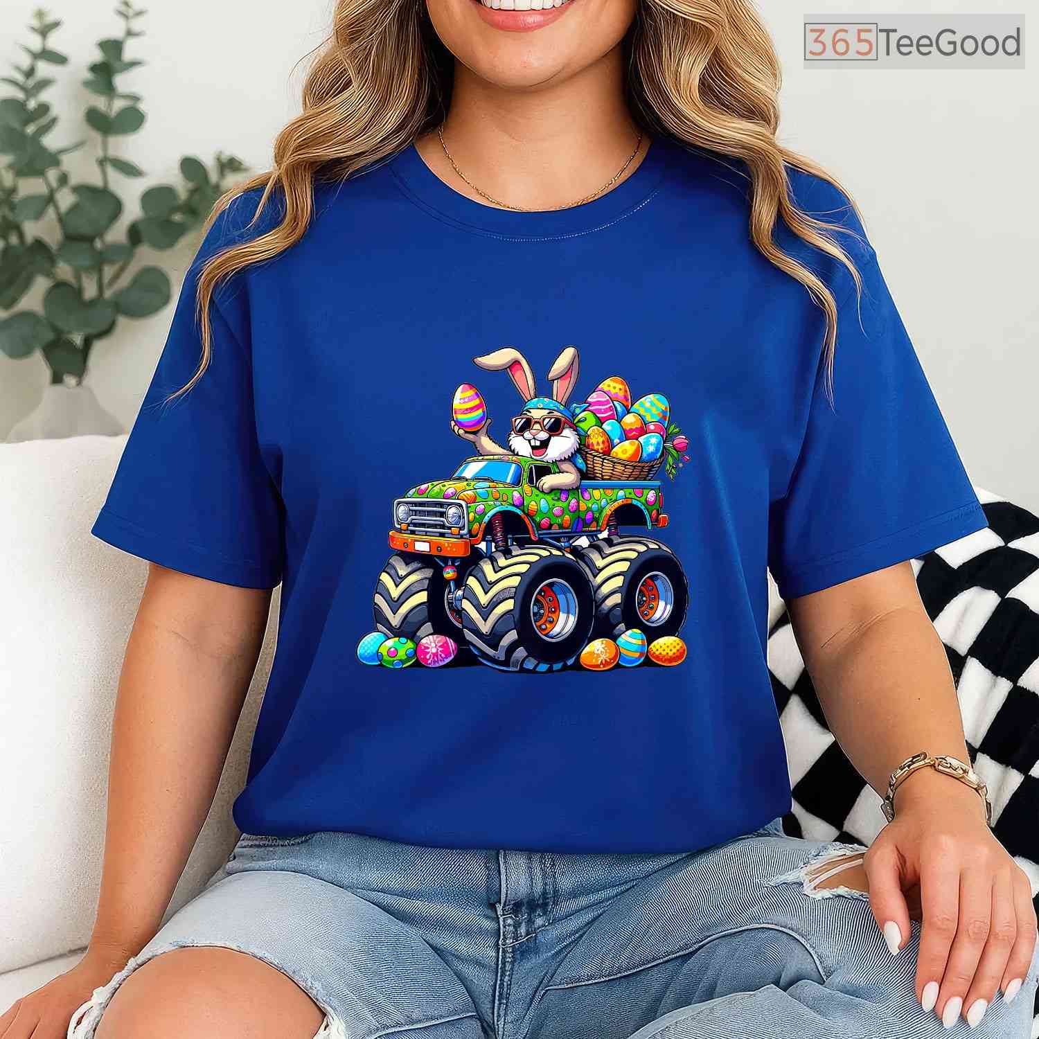 Easter Day Bunny Monster Truck Eggs T-Shirt Cool Rabbit Vehicle Toddler Shirt