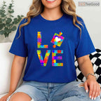 Autism Puzzle Love Awareness Month Ribbon Adult Kids T-Shirt April Support