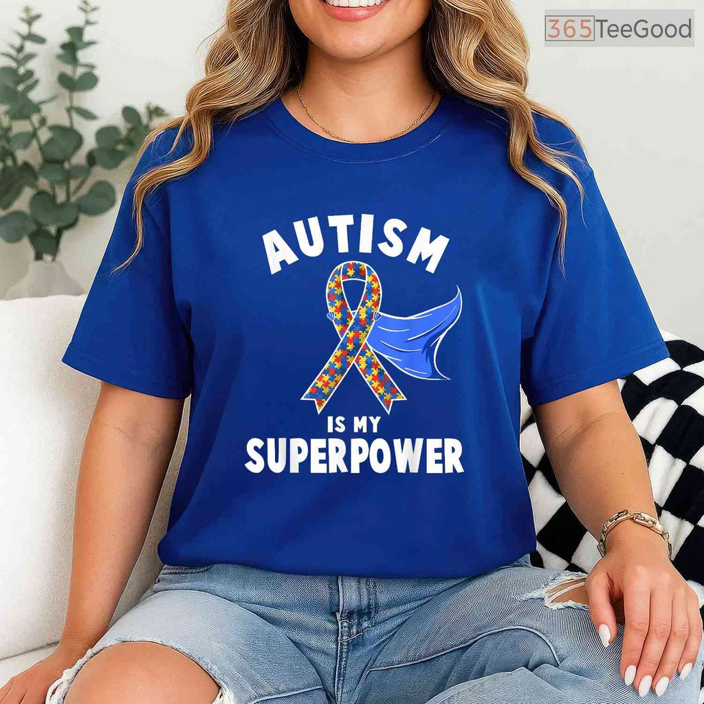 Autism Awareness Shirt Boys Girls Kids Is My Superpower April Gift T-Shirt